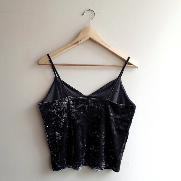 AMERICAN EAGLE Velvet Camisole Top in Deep Midnight Violet with Silver Sheen - Picture 2 of 16